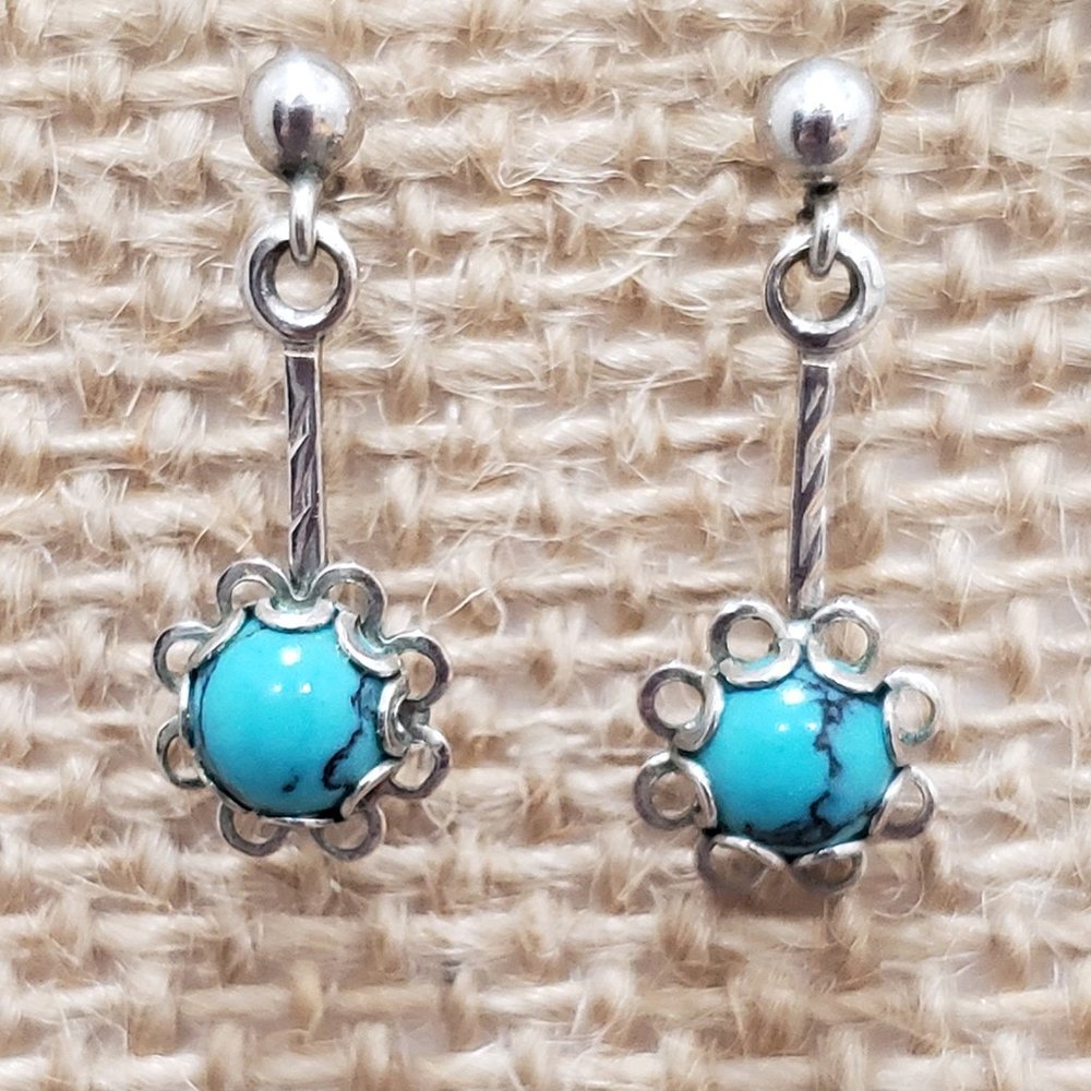 Navajo Sleeping Beauty Turquoise earrings
